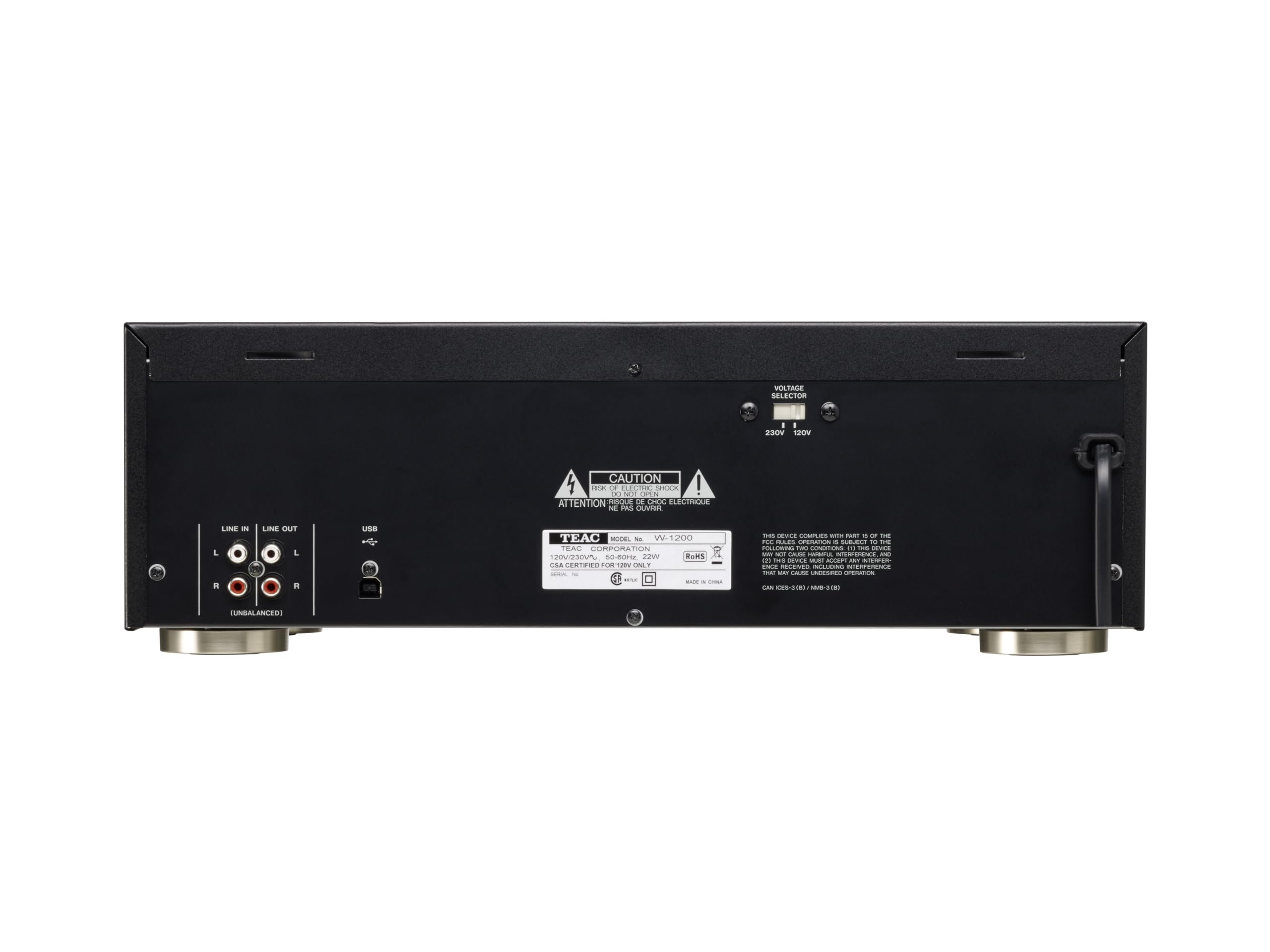 【極美品】TEAC W-1200 取説・リモコン・元箱・オーディオケーブル付 TEAC - W-1200（ダブルカセットデッキ）《e》【在庫有り即納